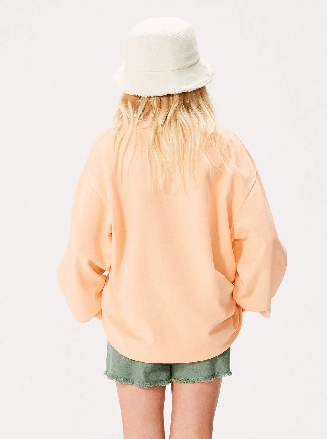 Girls 4-16 Lineup Crew Neck Terry Sweatshirt - Peach Parfait
