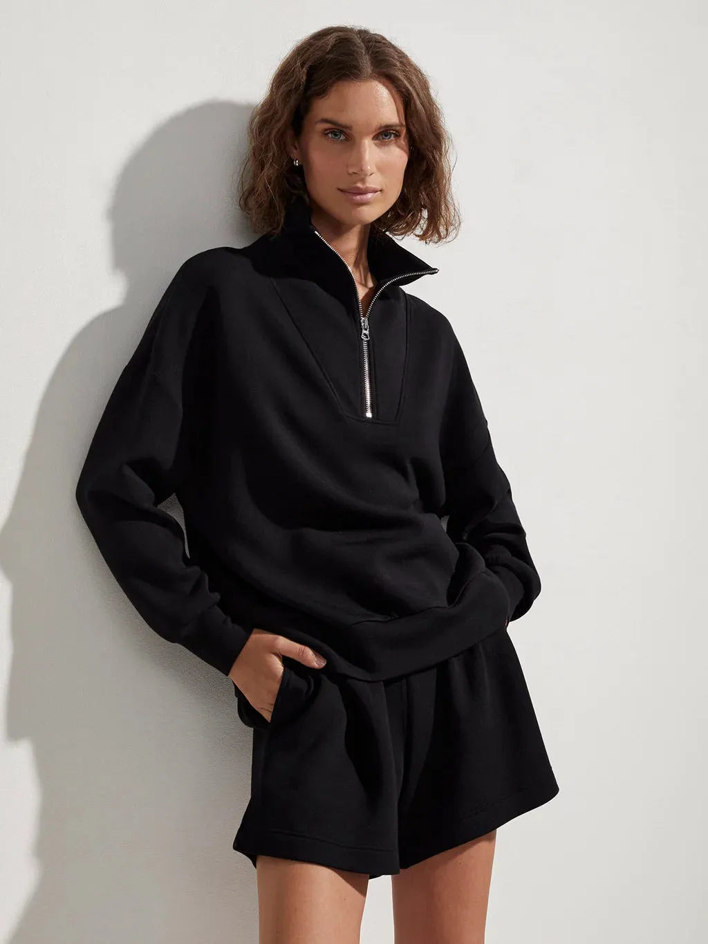 Hawley Half Zip Sweat Black