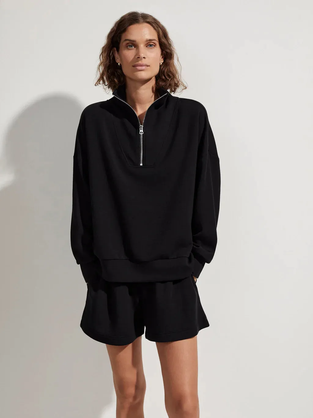 Hawley Half Zip Sweat Black