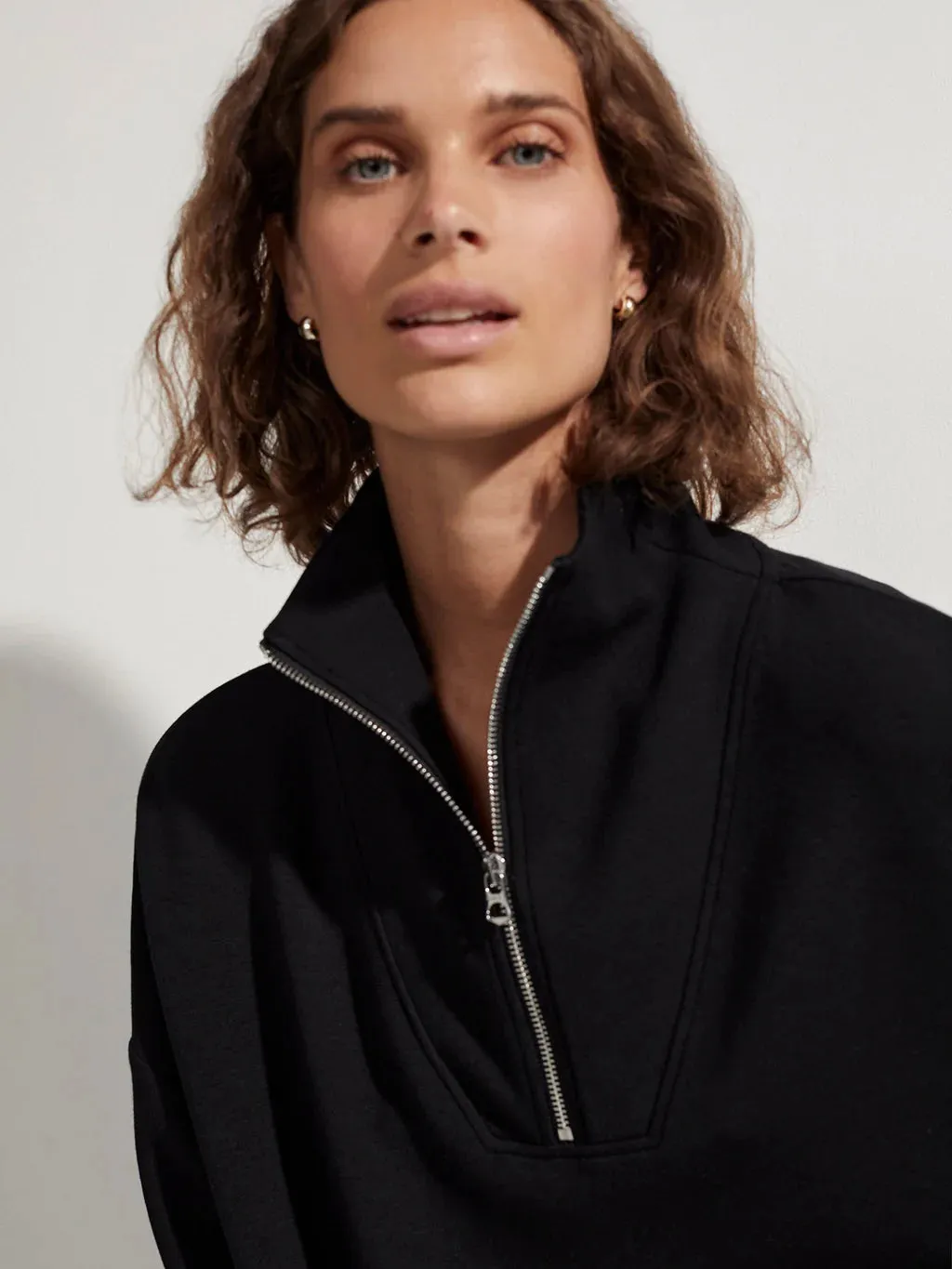 Hawley Half Zip Sweat Black